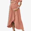 Arach&Cloz Womens Maternity Dress Clothes 2023 Summer Short Sleeve Maxi Dresses for Nursing Photoshoot Baby Shower S