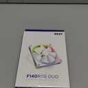 NZXT F140 RGB Duo - 140mm Dual-Sided RGB Fan  20 Individually Addressable LEDs  Balanced Airflow and Static Pressure  Fluid Dynamic Bearing  PWM Control  Anti-Vibration Rubber Corners  White