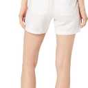 Amazon Essentials Women's 5" Inseam Drawstring Linen Blend Shorts (Available in Plus Size) (4X, White)