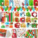 BenLouis Christmas School Stationery Set Party Favors Xmas Classroom Gift Prizes Bulk for Students Kids Holiday Stockings Pinata Filler School Goodie Bag Stuffers Decor24set Christmas