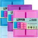 LERYKIN 3 Pack Silicone Soap Molds, 6 Cavities Rectangle Silicone Mold, Great for Homemade Craft Soap Mold, Chocolate, Cake Molds Ice Cube Tray - Just Pop OutPink & Blue & Purple