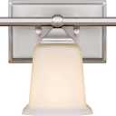 Tawson Nox Vintage 3-Light Vanity Light Modern Wall Sconce Lighting Brushed Nickel with White Glass Shade for Bathroom, Hallway, Entryway, Kitchen, Mirror, Laundry Room