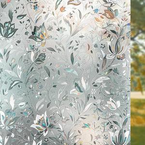 Window Privacy Film, Frosted Removable Glass Covering for Bathroom, Opaque Static Cling Heat Control Door Sticker for Home Office Living Room, Non-Adhesive Matte White (23.5" x 78.7")
