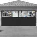 Garage Door Screen for WinterGarage Door Insulation KitMagnetic Thermal Insulated Door Curtain, Garage Insulated Door Curtain  Weatherproof, Windproof, Soundproof(16 * 7Ft) (Black)
