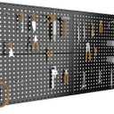Pegboard Smith 4x2ft Metal Pegboard Kit for Tools Storage, Black Pegboard Wall Organizer with Hooks and Pegboard Bins