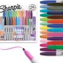 Sharpie Electro Pop Permanent Markers, Fine Tip, Marker Set, Assorted Colors, 24 Count - Coloring, Drawing, Art, Markers, Writing