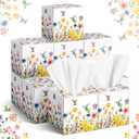 Fourluoo 12 Pack Spring Floral Facial Tissues Cube Boxes 600 Sheets 3 Ply Small Square Flower Hummingbird Face Tissues Bulk for Spring Summer Car Bedroom Supplies