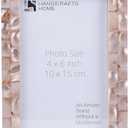 Handicrafts Home 4x6 Picture Frame Mother of Pearl Collection, Handcrafted Photo Frame, Small Picture Frame for Living Room, Wall Decor, Office Desk Decor, Vintage Picture Frames, Gift for her, Thanksgiving gift for friends & Family (MOP-PINK)
