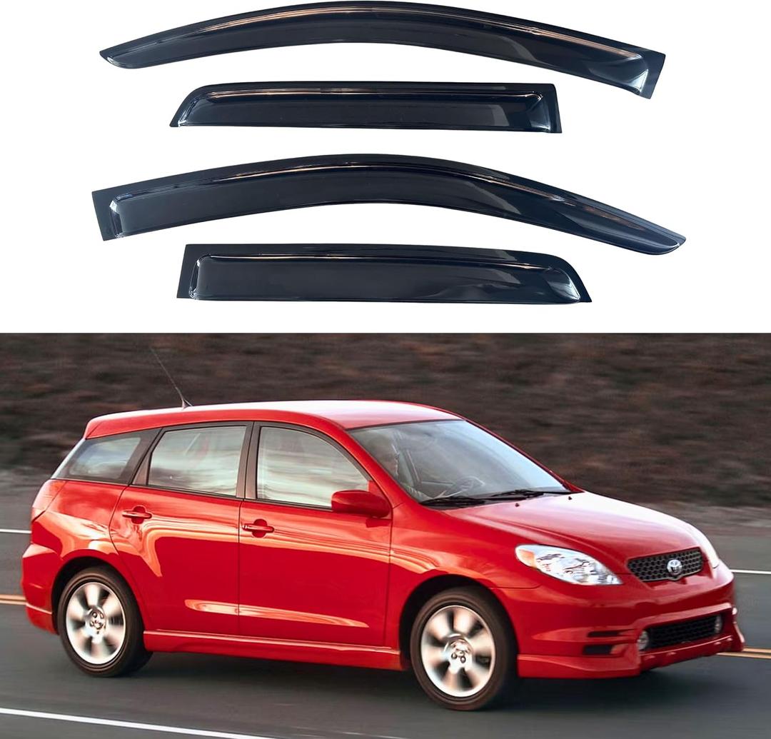 IG Window Visors Fit for 2009-2013 Toyota Matrix, Out-Channel Rain Guards Vent Wind Deflectors 4PC, Car Accessories for 2009-2010 Pontiac Vibe