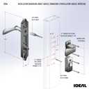 Ideal Security 1216 Surface Mount Storm Door Handle with Lock and Key for 1 1 inches Thick Doors (Black, 4-Posts)