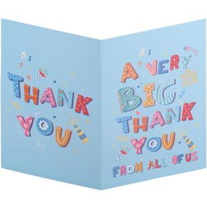 Penitue Large Thank You Card, 15.75x10.63in/40x27cm Jumbo Giant Appreciation Greeting Card with Envelope A Very Big Thank You for Teacher Boss Retirement Coworker Farewell (Blue)