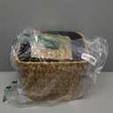 BSSN Wicker Waste Basket and Square Tissue Box Cover Set - Handwoven Water Hyacinth Trash Can with Removable Inner Bucket, Waterproof Boho Decor for Bathroom, Office (2.1 Gal, 5.9" Cube)