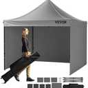 VEVOR 10x10 FT Pop up Canopy with Removable Sidewalls, Instant Canopies Portable Gazebo & Wheeled Bag, UV Resistant Waterproof, Enclosed Canopy Tent for Outdoor Events, Patio, Backyard, Party, Camping