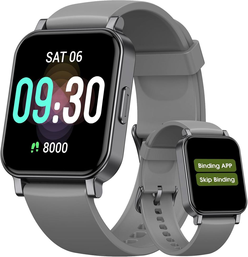 Pedometer Watch Senior Friendly No App/Phone Required, Waterproof Fitness Tracker Watch with Step Counter Calories/Sleep Tracker for Walking Running for Men Women (Gray)