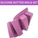 2 Pack Silicone Butter Mold, Butter Tray with Lid, Large Butter Maker with Silicone Spatula, for Homemade Herbed Garlic Butter Brownies Energy Bar