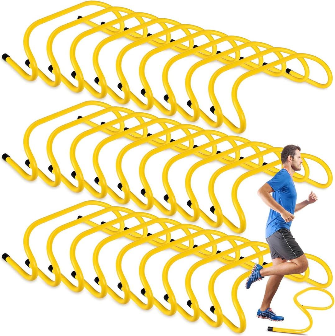 Wettarn 30 Pcs 6" Speed Agility Training Hurdles Plyometric Practice Agility Hurdle for Kids, Athletes, Basketball, Baseball, Soccer, Football Indoor Outdoor Sports Equipment (Yellow)