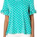 Star Vixen Women's Ruffle Tulip Sleeve Casual Top, Small