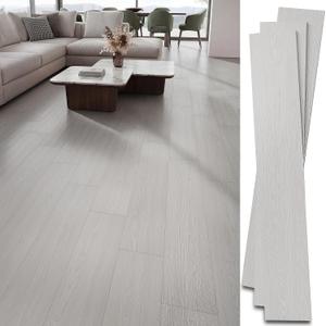 INMOZATA 36-Pack Peel and Stick Floor Tile Vinyl Flooring (Ash Gray), 54 Sq.Ft