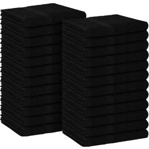 "Avalon Towels Salon Towels - Black Hand Towels Bulk 24 Pack - 100% Cotton Hand Towels 16x27 inches - Absorbent Spa Towels, Facial Towels, Face Towels & Gym Towels for Working Out (Not Bleach Proof)
