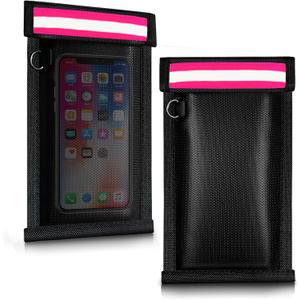 ocuvaep Faraday Bags for Phones and Car Keys (2 Pack), Military Grade Signal Blocking Bag Blocks 5G, WiFi, GPS, RFID & Bluetooth, Anti-Theft Protection for Phones & Digital Privacy (Pink)