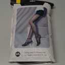 EXQUISLIFE Fleece Lined Tights Sheer Women - Fake Translucent Warm Pantyhose Leggings Sheer Thick Tights, for Winter (Medium, Black+black)