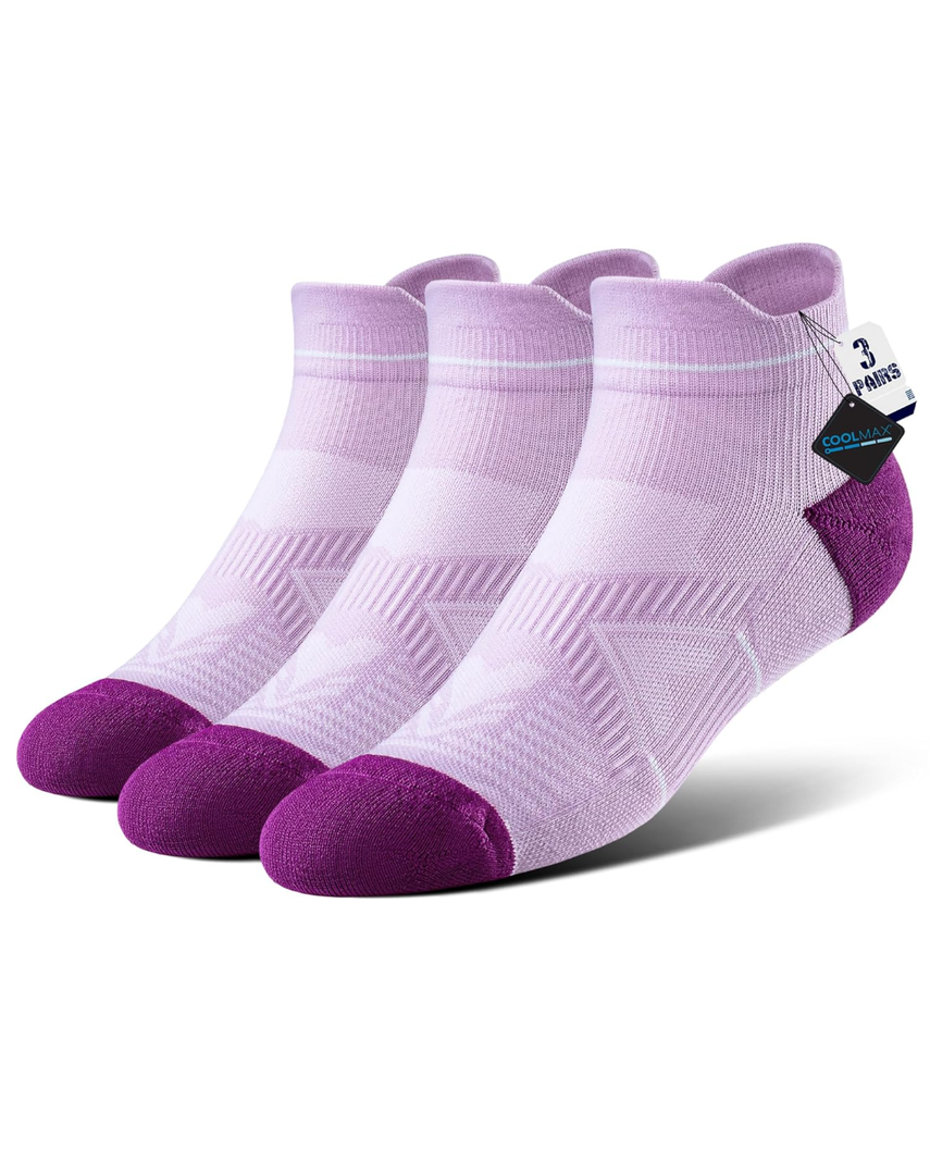 BRISIRA Coolmax Bamboo Viscose Women Compression Running Ankle Socks No Show Athletic Wicking Thick Cushioned Arch Support