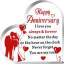 2 x Happy Anniversary Acrylic Gifts For Women Anniversary Wedding Gifts for Her Him Couple Wife Husband Girlfriend Boyfriend Christmas Gift For Wife From Husband Acrylic Plaque