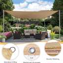 VICLLAX 90% Shade Fabric Sun Shade Cloth with Reinforced Grommets & D-Ring Eyelets for Outdoor Patio Garden Pergola Cover Canopy 10x10 FT, Wheat