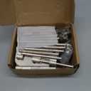 Gobrico 2 Pack Satin Nickel Privacy Bed and Bath Door Levers, Interior Keyless Door Handles, Wave/Drop Style Knobs for Left/Right-Handed Doors