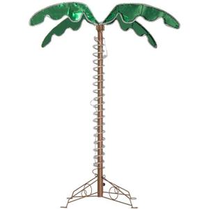 VINGLI 4FT Lighted Palm Tree for Outside Patio Christmas Trees for Outdoor Decorations LED Artificial Palm Tree for Pool Lawn Party