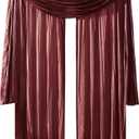 Elrene Home Fashions Athena Faux Crushed-Silk Window Curtain Panel and Valance Set, 52"x95" (2 Panels) & 1 Valance, Red