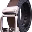 Fabio Valenti Men's Genuine Leather Ratchet Dress Belt with Automatic Buckle, Adjustable Sizes, Handmade, All leather Strap (36/38, 2073 D Br)