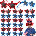 Xuhal 36 Pairs Patriotic Sunglasses for Kids Bulk Patriotic Sunglasses Memorial Day Party Favors Fourth of July Accessory (Red and Blue)