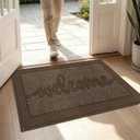 JSEI Door Mat 20"x 32",Absorbent Dirt Welcome Mat,Non-Slip Entryway Rugs Washable Indoor Entrance Mats,Low Profile Floor Mat for Entryway and Front Back Door,Brown