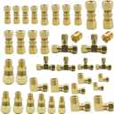Legines 38 Pcs Brass D.O.T Air Brake Nylon Tubing Fitting Assortment Kits