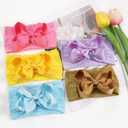 20PCS Baby Girl Bows Headbands, 4" Infant Bows Headbands Super Elastics Nylon Hairbands Cute Handmade Ribbon Bows for Babies Newborn Toddler (20 Colors)
