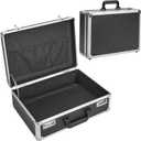 LOCKCURX File Organizer Storage Box - 16.9 x 12.2 x 6.3 Inch Large, Portable Locking Storage Totes with Dual Combination Locks for Cash, Documents & Valuables - Black
