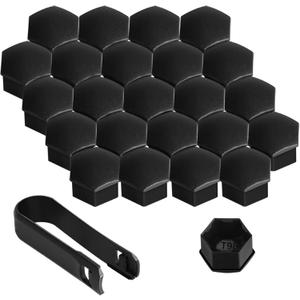 24PCS Lug Nut Covers Caps for Tesla Cybertruck Model Y Model 3, 21MM Waterproof Hub Screw Caps with Removal Tool, Matte Black