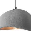 Wabi Sabi Pendant Light Oval, 11.8in Japanese Ceiling Fixture for Kitchen Island Dining Room Bedroom Hallway, Modern Japandi Minimalist Hanging Lamp Grey E26 Base (30cm/11.8in)