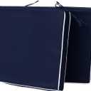 Outdoor Chair Cushions Set of 2, Waterproof Outdoor Seat Cushions for Patio Furniture, Patio Chair Cushion with Ties, Square Out Door Chair Pads,19" X 19" X 3", Blue