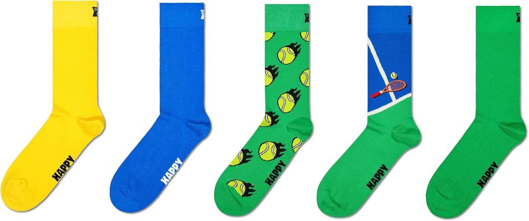 Happy Socks 5-Pack Pattern Socks (Medium-Large, Tennis)