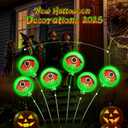 2025 Upgraded Halloween Lights Outdoor Solar Eyeball Light: 6 Pack 36 LED Green Scary Eyeballs Swaying Firefly, Waterproof Halloween Pathway Lights for Yard, Garden, Lawn Outside Lighting Decor