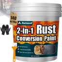 Ultra 2-in-1 Rust Converter & Metal Paint, 140 oz Rust Reformer & Metal Primer, rust remover for metal, Stops Rust & Corrosion, rust inhibitor for Automotive, Marine, Tools & Steel Surfaces – Black (EXP 08/07/26)