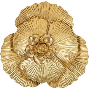 DILATATA 3 Pcs Metal Flower Wall Art Set 10 Inch Rustic Modern Floral Sculpture 3D Metal Flower Wall Hanging Accent for Indoor Living Room Bedroom Kitchen Bathroom Garden Patio Decor - Gold (Style 2#Gold)