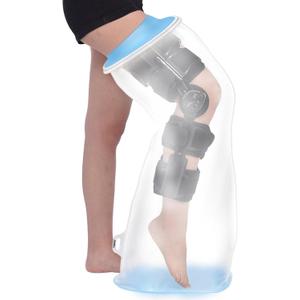 YUNCHI Upgraded Extra Wide Full Leg Cast Cover for Shower after Knee Surgeries with Non-Slip Bottom for Leg Wounds, Bandage, Large Cast, Knee Immobilizer/Brace, Walking Boots, Reusable (NEW-Extra Wide-Full Leg)
