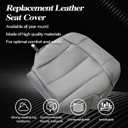 SecosAutoparts Driver and Passenger Bottom and Top Lean Back Replacement Leather Seat Cover Gray Compatible with Chevy Silverado Tahoe Sierra Suburban Avalanche 1999 2000 2001 2002