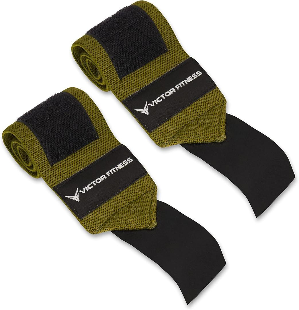18" Powerlifting Wrist Wraps - Perfect for Weightlifting, Strength Training, Bodybuilding (Green)