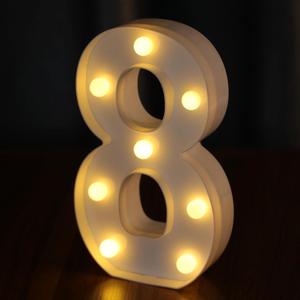 Light Up Numbers, Led Letter Lights 10 Number, Decorative Lighted Letters, Battery Powered Led Marquee Numbers for Party, Bar, Night Light, Home Decor(Number 8)