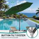 AreShark 9FT Patio Umbrella with Solar Lights, 32 Lighted Pool Umbrella w/Tilt and Crank, Outdoor Market Solar Umbrellas for Garden, Deck, Backyard, Pool and Beach, Dark Green