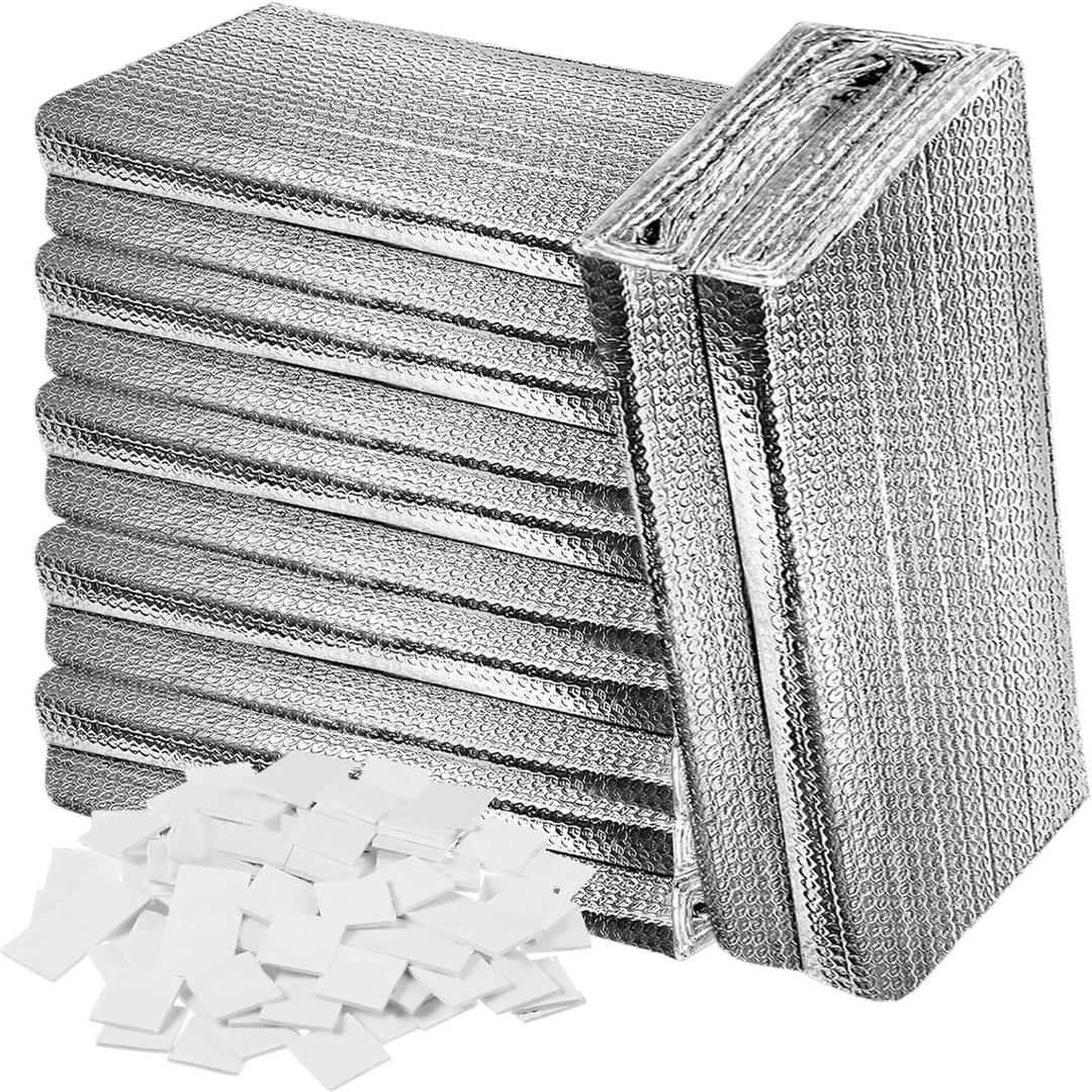 16pcs 24"x 47" Garage Door Insulation Kit for 2 Car, 6mm Thick Double Bubble Panels Reflective Aluminum Foil Summer&Winter Barrier Sheets for Garage Greenhouse Attics Walls